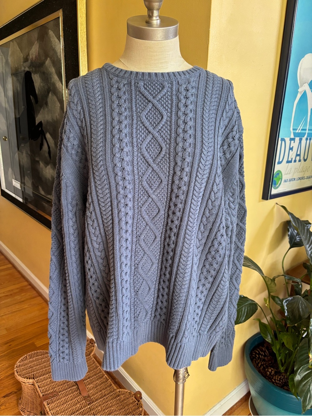 steel blue cotton sweater